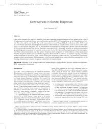 Pdf Controversies In Gender Diagnoses