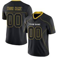 Basketball Jersey Design Black And Yellow Elite Custom Embroidered Football Jerseys Stitched Your Names And Numbers Make Your Own T Shirts Uniforms Brea Custom Sports Jerseys Custom Football Custom Jerseys