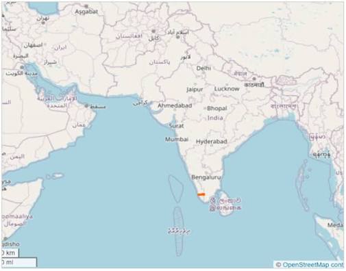 Pampa River, Kerala State, India -The red mark indicates the position... | Download Scientific Diagram