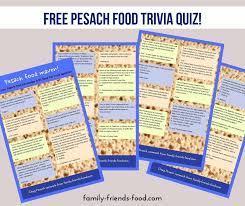 You can use this swimming information to make your own swimming trivia questions. Pesach Food Trivia Quiz A Fun Passover Seder Activity Family Friends Food Trivia Jewish Recipes Seder