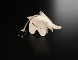 Leather Key Chain Holderblack Leather Elephant Key Ring By Araga Leather Key Leather Key Fobs Leather