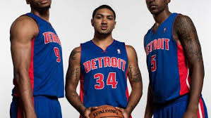 Tony Mitchell 9 Peyton Siva 34 And Kentavious Caldwell Pope 5 Of The Detroit Pistons Pose For A Portrait During The 2 Detroit Pistons Peyton Siva Detroit