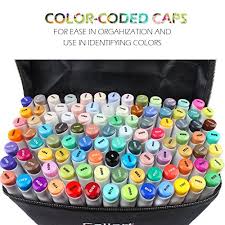 Details About Caliart 100 Markers Colors Artist Alcohol Based Dual Tip Permanent Drawing Twin