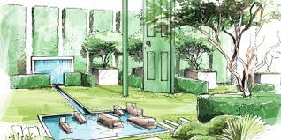 Grand Palais Art Du Jardin Loup Co Dessin Jardin Dessin Paysage Jardins