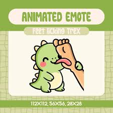 Funny Dinosaur Feet Licking Emote for Twitch and Discord, Kawaii Trex Chat  Reaction Emote, Hilarious Streaming Emote for Weird Moments - Etsy