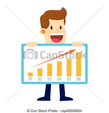 Businessman Holding Profit Sales Chart Success Concept