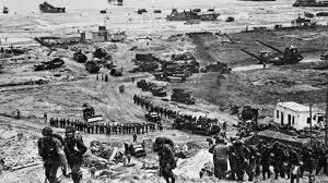 Débarquement américain à omaha beach le 6 juin 1944. A Portsmouth Veterans Et Dirigeants Mondiaux Reunis Pour Commemorer Le Debarquement