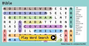 Puzzlemaker is a puzzle generation tool for teachers, students and parents. Bible Word Search