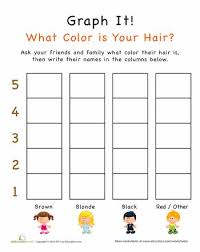 Graph It What Color Is Your Hair Worksheet Education Com Skole