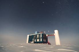 The detection of neutrinos is via the detection of muons emitted by cherenkov radiation, which result from (rare ) collisions between neutrinos and nuclei in the ice. The Hunt Is On For Elusive Ghost Particles In Antarctica Wired