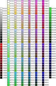 Color Code Chart Cores Paleta De Cores
