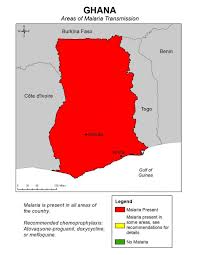 Malaria ist eine gefährliche krankheit und wird durch den stich der (weiblichen anopheles) mücke übertragen. Ghana Malaria Map Karte Von Ghana Malaria Westafrika Afrika