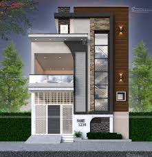 25' front duplex house design elevation with a great color combination. 25'X60' sqft house design