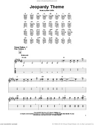 Griffin Jeopardy Theme Sheet Music For Guitar Solo Easy Tablature