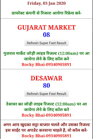 Desawar Satta In 2020 Gujarat Kalyan Tips Rajasthan