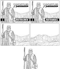 Hero card for nathanael bartholomew john 1 one of 12 apostles. The Heroes Of The Bible Coloring Pages On Behance