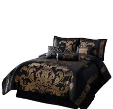 Black And Gold Bed In A Bag Chezmoi Collection 7 Piece Jacquard Floral Comforter Set Bed In A Bag Set Queen Black Gold Continue To Floral Comforter Sets Comforter Sets Gold Comforter