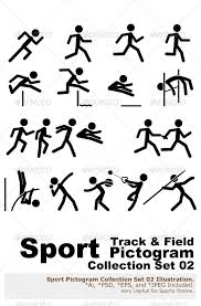 To answer it, the men and women compete in a variety of track and field disciplines, split almost evenly between the two. Sport Pictogram Icon Set 02 Track Field By Branca Escova Graphicriver