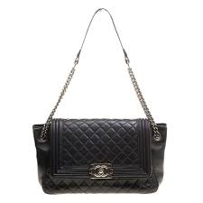 Chanel Black Quilted Leather Boy Accordion Flap Bag Chanel | TLC