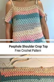 It S Almost Unbelievable How Easy Is To Make This Peephole Shoulder Crop Top Knit And Crochet Daily Krose Krose Ust Orme Olmayan Desenler