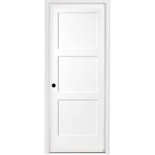 Steves Sons 32 In X 80 In 3 Panel Equal Shaker White Primed Rh Solid Core Wood Single Prehung Interior Door With Bronze Hinges N64m3nnnlerhb The Home Depo In 2020 Prehung