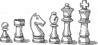 Hand Drawn Vector Drawing Of A Chess Pieces Set Black And White Chess Pieces Chess Tattoo Drawings