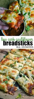 Low Carb Cauliflower Breadsticks With Fresh Herbs Garlic Lots Of Ooey Gooey Cheese Looks And Tastes Like Cheesy Bre Healthy Recipes Recipes Diy Food Recipes