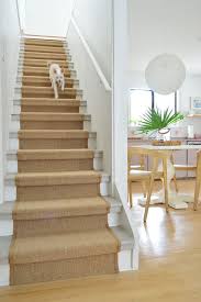 Forest sisal stair runner with green jute border. How We Installed A Stair Runner Young House Love