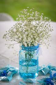It S A Boy Baby Shower Blue Mason Jar Centerpiece Baby S Breath Baby Shower Table Baby Shower Centerpieces Mint Baby Shower Tribal Baby Shower