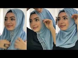 Dantelli Ve Degisik Sal Baglama Modelleri Youtube Hijab Tutorial Hijab Fashion Square Hijab Tutorial