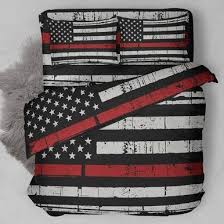 Thin Red Line Firefighter Bedding Set New Firefighter Home Decor Firefighter Decor Firefighter Bedroom