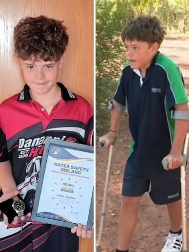 Austin Appelbee was 13 when he swam four kilometres through rough seas, then ran another two kilometres to reach a phone and call for help. His mother and two younger siblings were