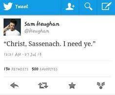 Found On Twitter Sam Heughan S First Tweet After Getting The Part Of Jamie Fraser Outlander Funny Outlander Book Outlander Book Series