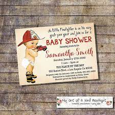 Fireman Baby Shower Invitation Shower Party Invite Firefigher Baby Boy Fire Truck Vintage Fire E Fireman Baby Showers Baby Shower Planning List Baby Boy Shower