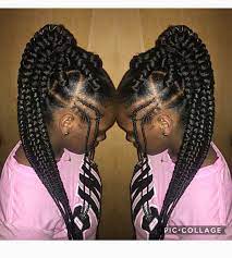Jumbo Box Braids W Small Accent Side Braids Braided Hairstyles Little Girl Box Braids Braided Hairstyles Easy