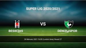 Click here for the player ratings from the süper lig match between beşiktaş and denizlispor played on feb 26, 2021, and sort by team, position and more Besiktas Vs Denizlispor H2h 26 Feb 2021 Head To Head Stats Prediction
