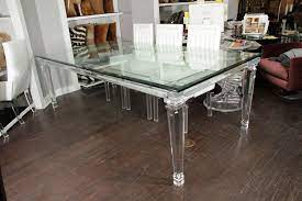 $ 12,985.00 96 hollywood lucite dining table. Glass Top Dining Table With Banded Lucite Legs Glass Top Dining Table Dining Table Top Dining Table