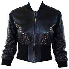 New Versace Cropped Black Leather Jacket Cropped Black Jacket Leather Jacket Jackets