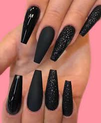 Matte black coffin nails are another popular trend mashup. 25 Matte Black Coffin Nail Ideas Trend In Cool 17 Long Black Nails Black Nail Designs Long Nail Designs