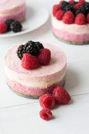 Berry Stripe No Bake Mini Cheesecakes Recipe Mini Cheesecakes Delicious Cheesecake Recipes Mini Desserts