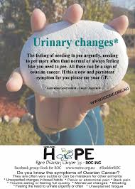 Ovarian cancer can be difficult to detect because its signs are often similar to the signs of many other conditions that can be part of everyday life, particularly ovarian cancer australia, www.ovariancancer.net.au. Symptom Sunday Urinary Changes Roc Inc