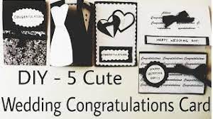 Marriage congratulations quotes for couples: Diy 5 Cute Wedding Congratulation Cards Handmade Cards Easy Craft Idea Youtube