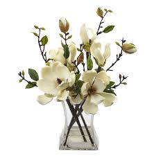 Magnolia Flower Arrangement Artificial Magnolia Arrangements Artificial Floral Arrangements Flower Arrangements