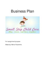 Small Step Child Care Business Plan