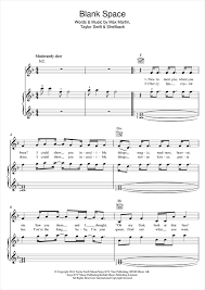 Blank tab sheets without the treble clef: Taylor Swift Blank Space Sheet Music Pdf Notes Chords Pop Score Guitar Tab Download Printable Sku 157086
