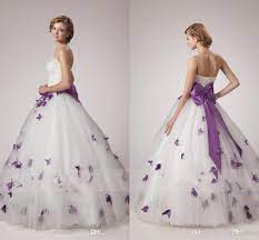 Purple has become one of the most popular colors for weddings recently. Purple And White Wedding Dress 0fb883