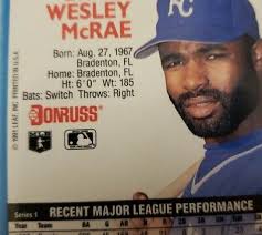 1992 donruss baseball error card Brian Mcrae