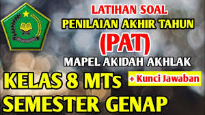 Latihan soal dan kunci jawaban latihan soal pat akidah akhlak kelas 8 mts kurikulum 2013. Latihan Soal Pat Akidah Akhlak Kelas 8 Semester 2 Kunci Jawaban Youtube