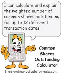 Weighted Average Number Of Common Shares Outstanding Calculator