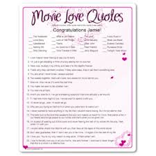 2 movie love quotes printable games! Printable Movie Love Quotes Bridal Shower Games Bridal Shower Wedding Bridal Shower